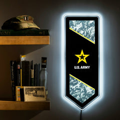 US Army Military Pennant Glazelite LED Decor