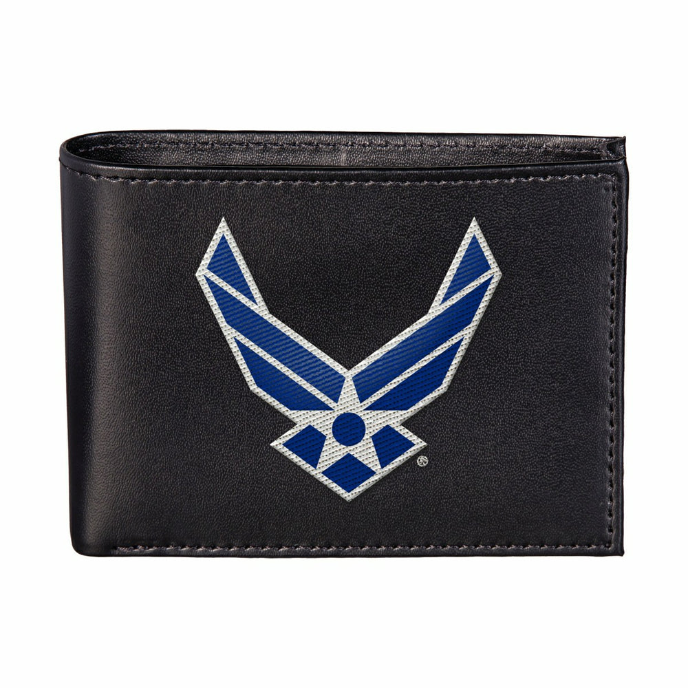 U.S. Air Force Black Bi-Fold Embroidered Wallet w/ RFID Blocking