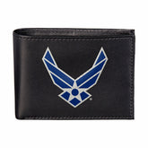 U.S. Air Force Black Bi-Fold Embroidered Wallet w/ RFID Blocking