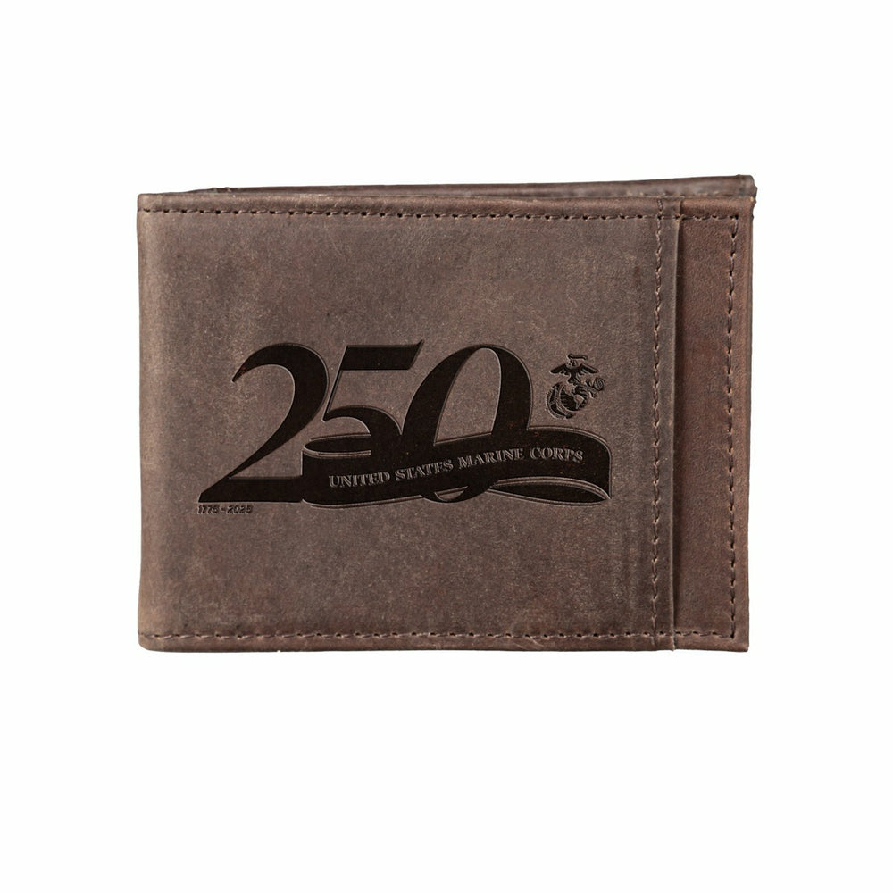 Front Pocket Wallet w/ RFID Blocking, US Marine Corps, 250th Anniversa