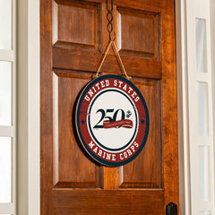 US Marine Corps, 250th Anniversary Round Door Décor with Hanging Rope,
