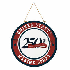 US Marine Corps, 250th Anniversary Round Door Décor with Hanging Rope,