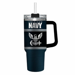 40oz Stainless Steel Canyon Cup w/ Straw, US Navy