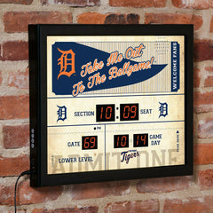 Scoreboard Wall Clock, Detroit Tigers