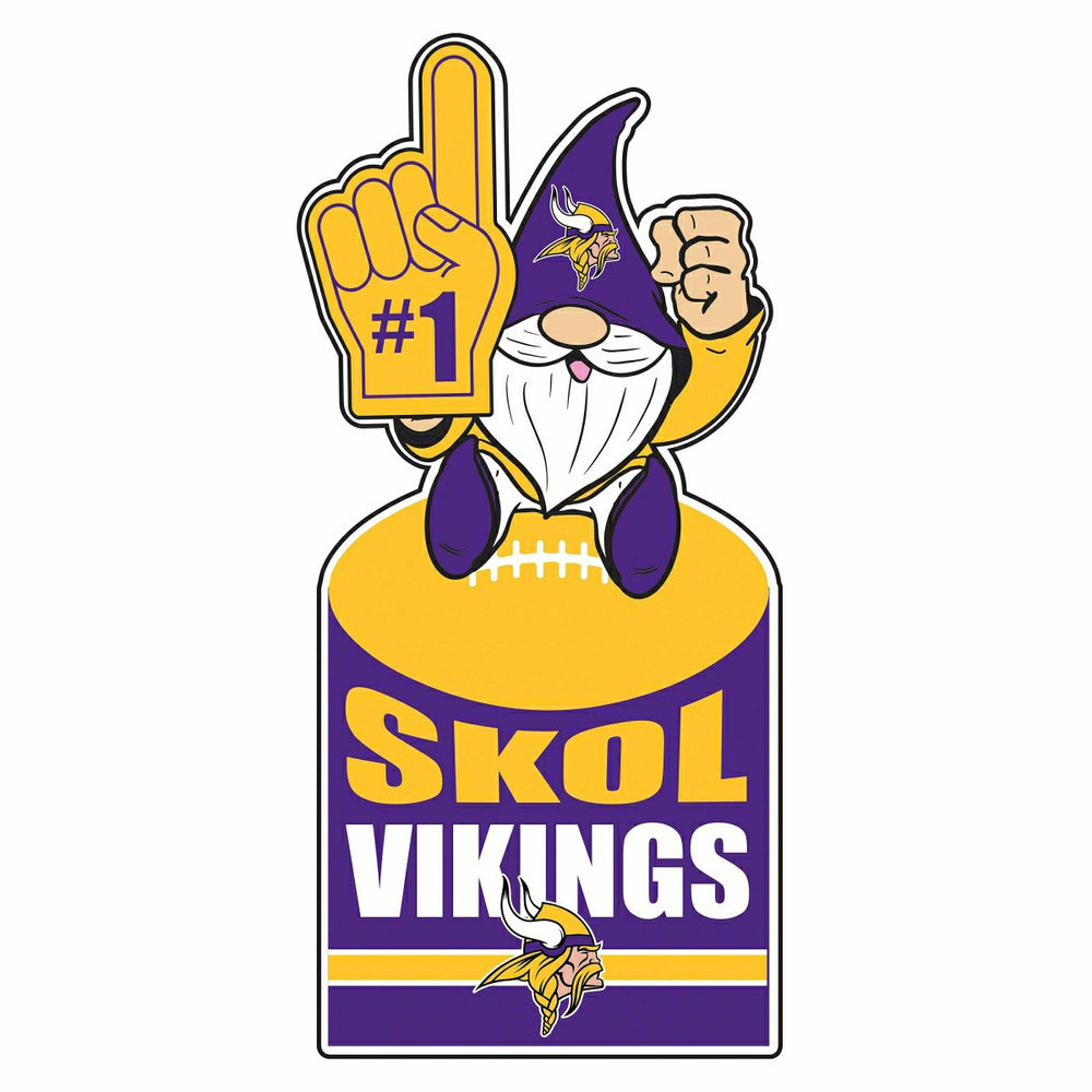 Minnesota Vikings Gnome Metal Sign 10"L x 30"H