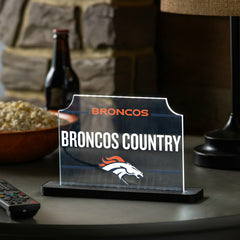 Denver Broncos NFL Football Rectangle Desklite LED Decor