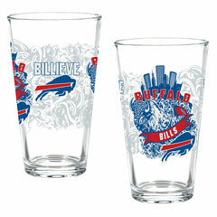 Buffalo Bills 16oz Glass pint, Set of 2