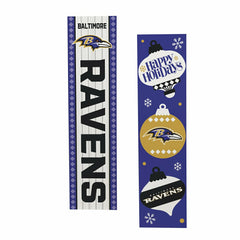 47" Double Sided Leaner, Baltimore Ravens, Christmas