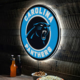 LED Wall Decor, Round, Carolina Panthers