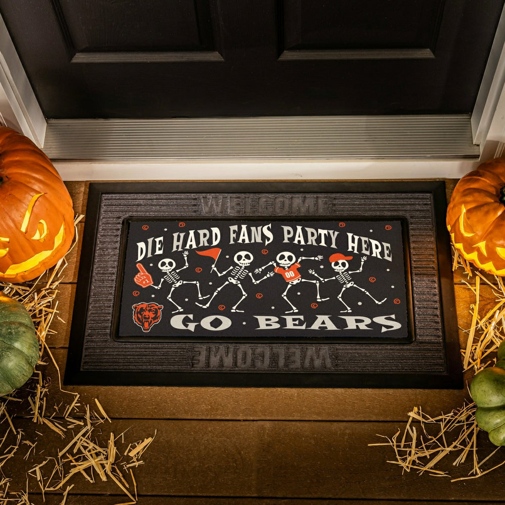 Chicago Bears Flocked Coir Halloween Sassafras Switch Mat, 22"x10"