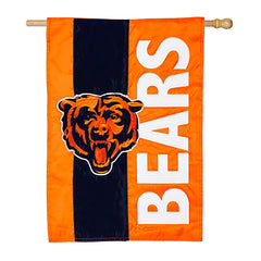 Double-Sided Embellished NFL Team Pride Applique House Flag, Chicago B
