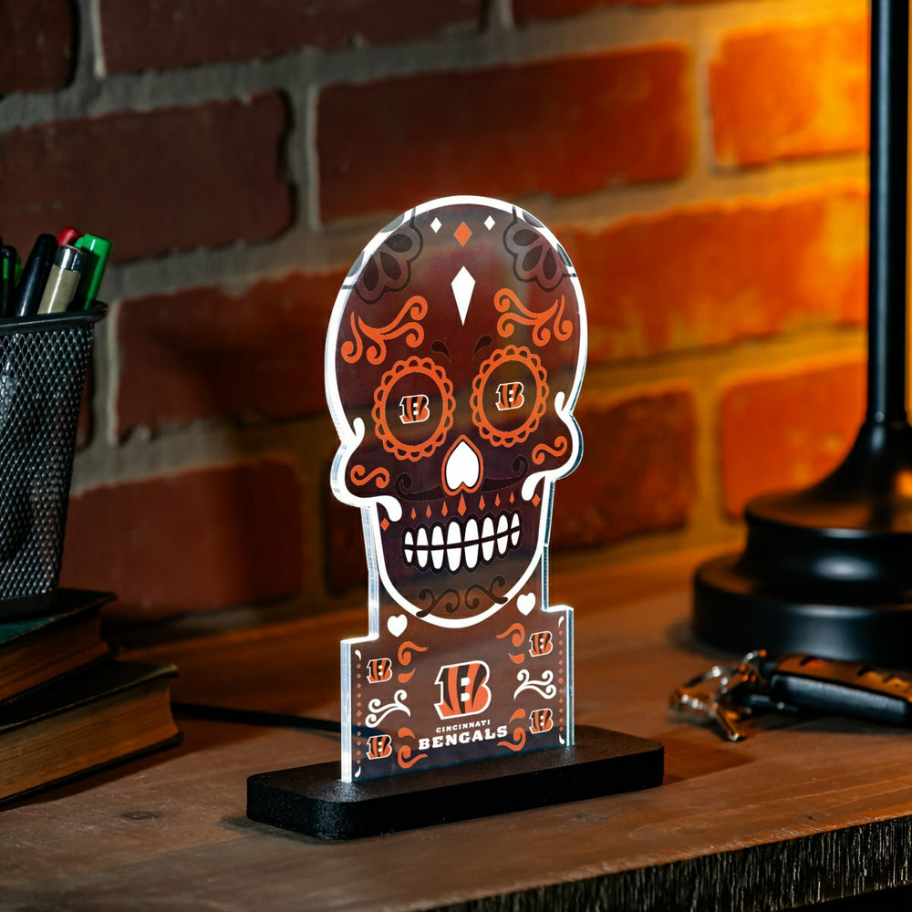 Cincinnati Bengals NFL Football Sugar Skull Desklite LED Decor