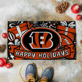 Cincinnati Bengals Holiday PVC Mat, 28"x16"