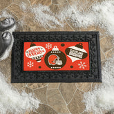 Cleveland Browns Holiday Flocked Coir Sassafras Switch Mat, 22"x10"