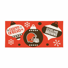 Cleveland Browns Holiday Flocked Coir Sassafras Switch Mat, 22"x10"