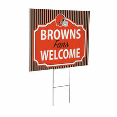 Cleveland Browns Coroplast Yard Sign, "Fans Welcome"