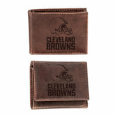 Cleveland Browns, Bi-Fold and Tri-Fold Wallet Gift Set, Brown