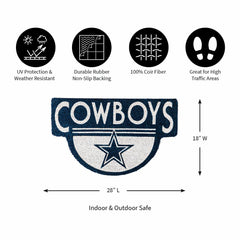 NFL Shaped Coir Door Mat, Cowboys