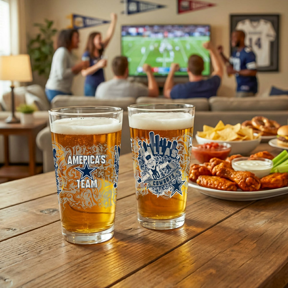 Dallas Cowboys 16oz Glass pint, Set of 2
