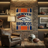 Denver Broncos, Canvas Wall Tapestry, Large, 54x36