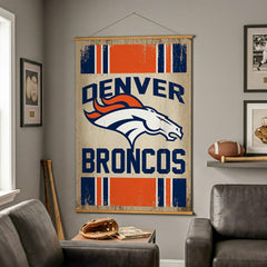 Denver Broncos, Canvas Wall Tapestry, Large, 54x36