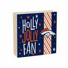 Denver Broncos Block, Holiday, 6x6