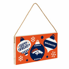 Denver Broncos Holiday Wood Wall Sign, 6x11