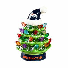 4" Mini LED Tabletop Christmas Tree, Set of 2, Denver Broncos