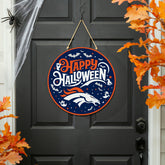 Denver Broncos Halloween Round Door Décor with Hanging Rope, 18x18