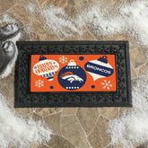 Denver Broncos Holiday Flocked Coir Sassafras Switch Mat, 22"x10"