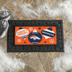 Denver Broncos Holiday Flocked Coir Sassafras Switch Mat, 22"x10"