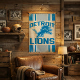 Detroit Lions, Canvas Wall Tapestry, Medium, 36x24