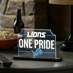 Detroit Lions NFL Football Rectangle Desklite LED Decor
