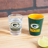 Green Bay Packers 4-Piece Ceramic and Glass 2oz. Shot Glass Set