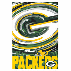 Green Bay Packers Justin Patten Logo Suede Garden Flag