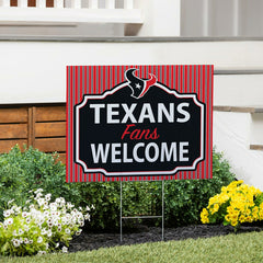 Houston Texans Coroplast Yard Sign, "Fans Welcome"