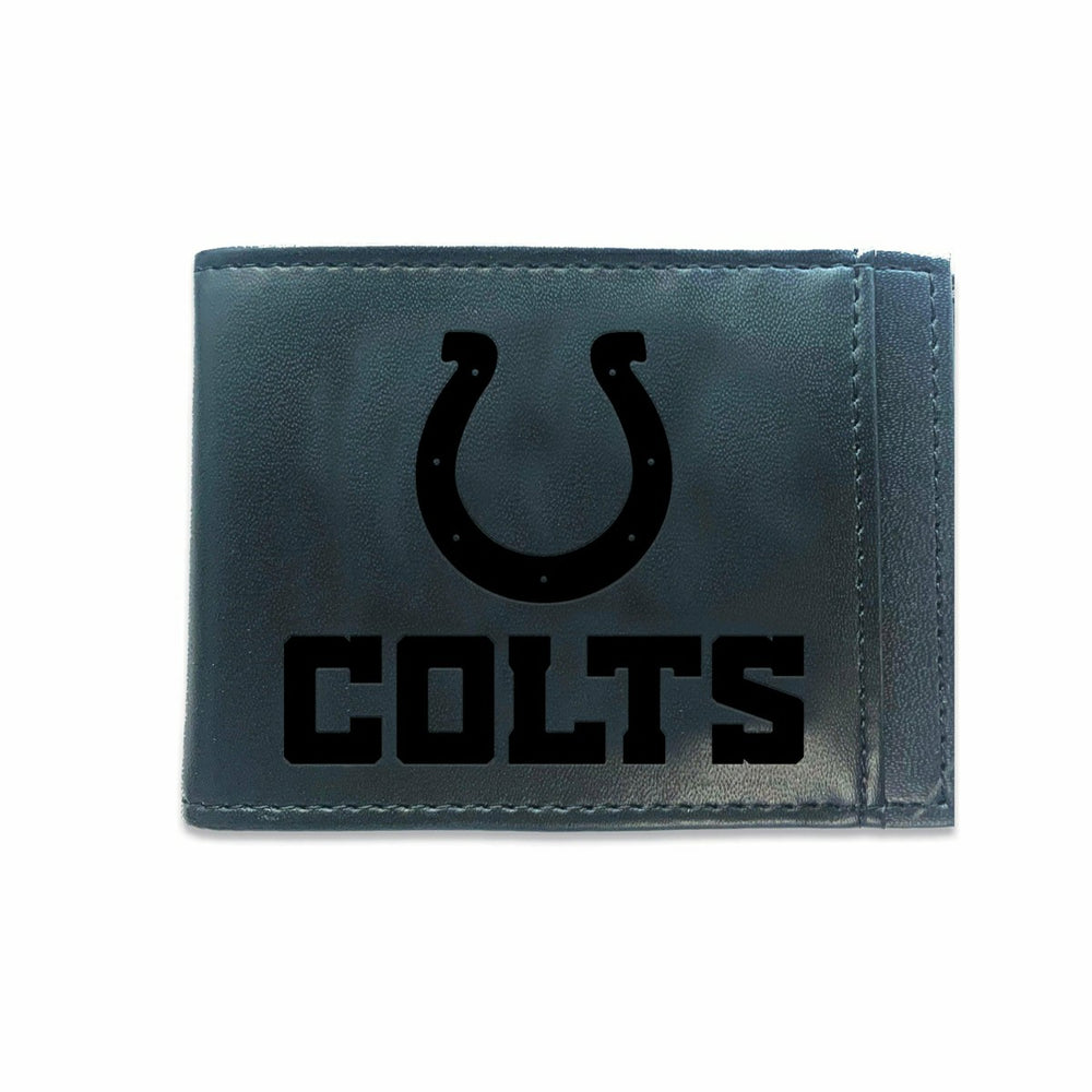 Front Pocket Wallet w/ RFID Blocking, Indianapolis Colts, Black