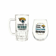 Jacksonville Jaguars, Stemless 17OZ Wine & Beer 16 OZ Gift Set