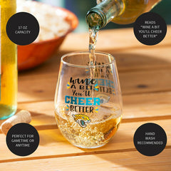 Jacksonville Jaguars, 17oz Boxed Stemless Wine