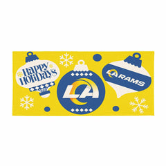 Los Angeles Rams Holiday Flocked Coir Sassafras Switch Mat, 22"x10"