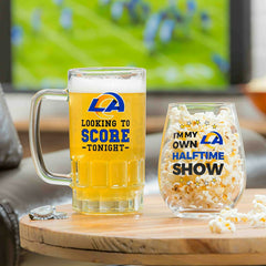 Los Angeles Rams, Stemless 17OZ Wine & Beer 16 OZ Gift Set