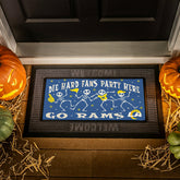 Los Angeles Rams Flocked Coir Halloween Sassafras Switch Mat, 22"x10"
