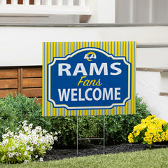 Los Angeles Rams Coroplast Yard Sign, "Fans Welcome"