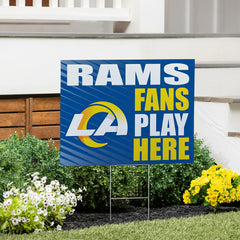 Los Angeles Rams Coroplast Yard Sign "Fans Play Here"