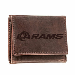 Los Angeles Rams, Tri-Fold Wallet, Brown, CH, 100% Genuine Leather
