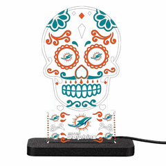 Miami Dolphins NFL Football Sugar Skull Desklite LED Decor