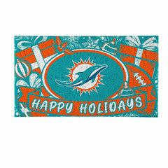 Miami Dolphins Holiday PVC Mat, 28"x16"