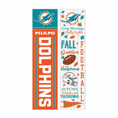 46" Double Sided Leaner, Miami Dolphins, Fall Seasonal