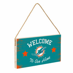 Miami Dolphins Wood Wall Sign, 6x11