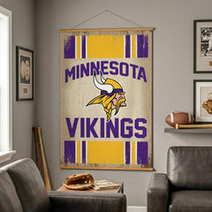 Minnesota Vikings, Canvas Wall Tapestry, Large, 54x36